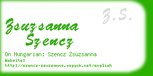 zsuzsanna szencz business card